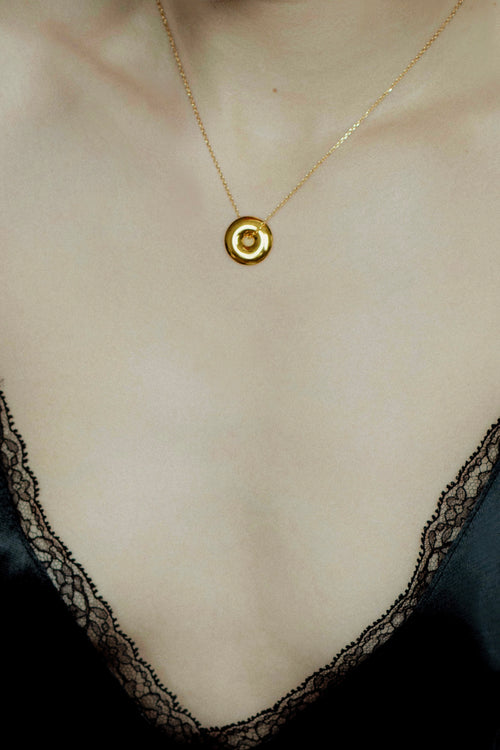 Large Bi Disc Talisman Necklace in 18K Gold Vermeil (PRE-ORDER)